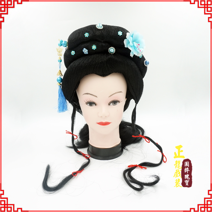 太和戏剧服装京剧越剧小旦花旦丫鬟假发 小姐头套
